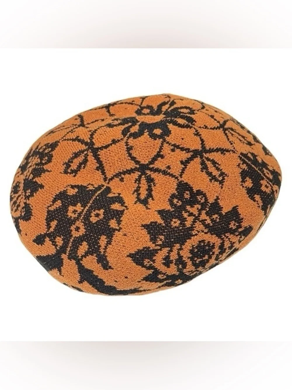 Vivienne Westwood y2k orange & black orb beret hat